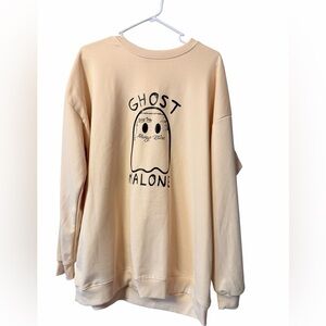 “Ghost Malone” Post Malone Sweatshirt - Cream